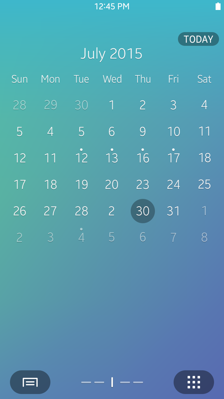 Calendar and Gallery widgets