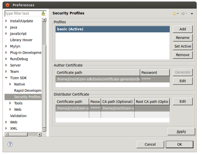 Security Profiles