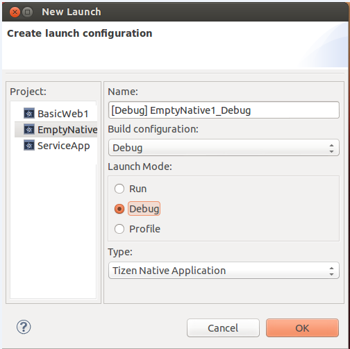 New smart launch configuration