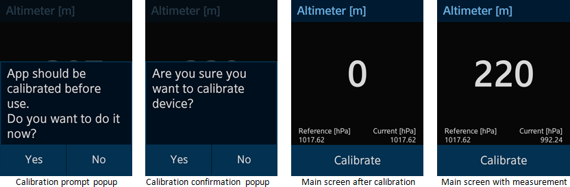 Altimeter screens