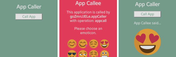 AppCaller and AppCallee screens