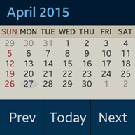 Calendar screen