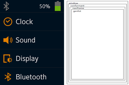 (Rectangle) Settings screen