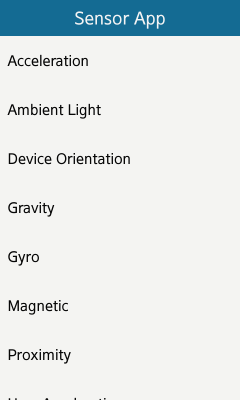 Sensor List view
