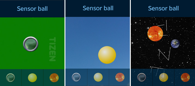 SensorBall screen