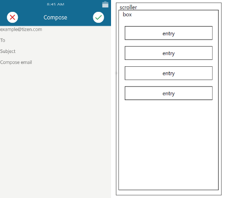 Email compose view