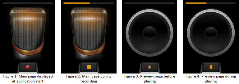 VoiceRecorder screens