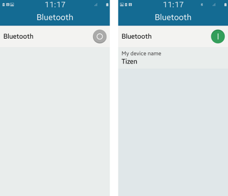 Bluetooth setting screen