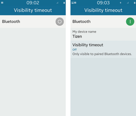 Bluetooth visibility setting application