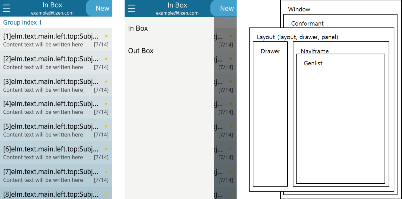 Email UI and layout