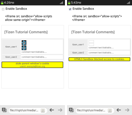 Sandbox cookie access (in mobile applications only)