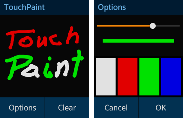 TouchPaint screens
