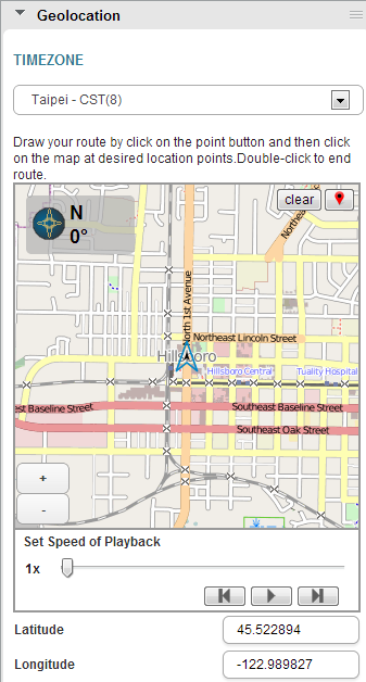 Geolocation panel