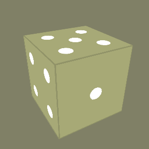 Dice on the screen