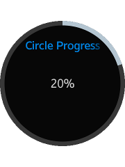 Circle-shaped progress bar component in a circular device