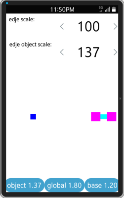 Figure: Scale values after changing the Edje object scale