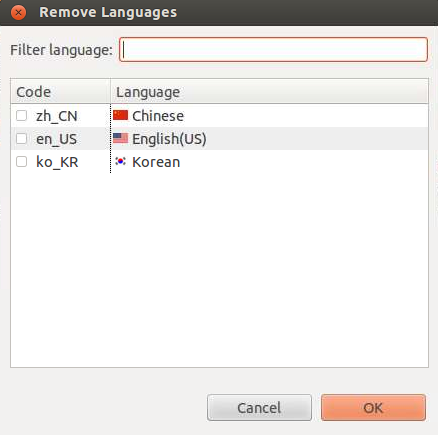 Removing languages