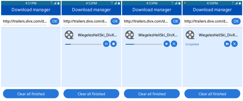 DownloadManager screens