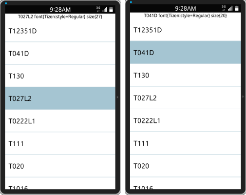 Displaying text class properties