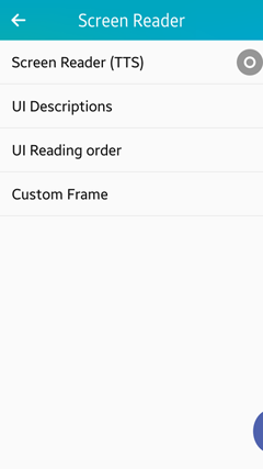 Enabling the screen reader