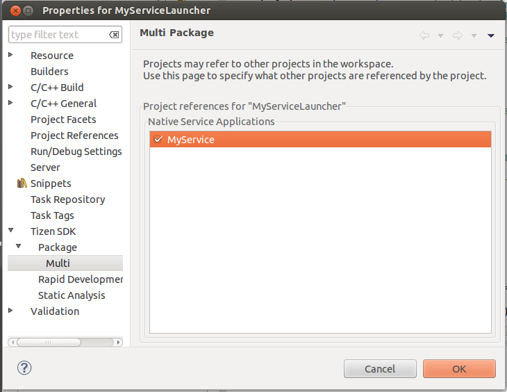 Combining MyServiceLauncher and MyService into one package