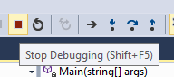 Stop debugging