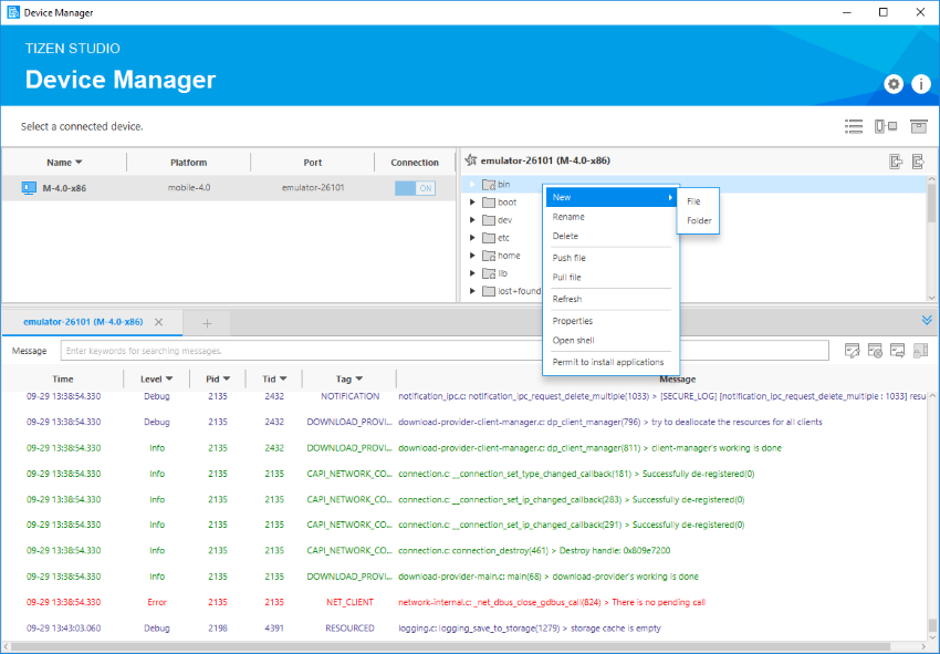 Connection Explorer view