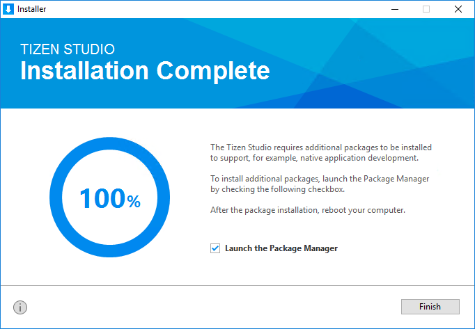 tizen studio from package manager
