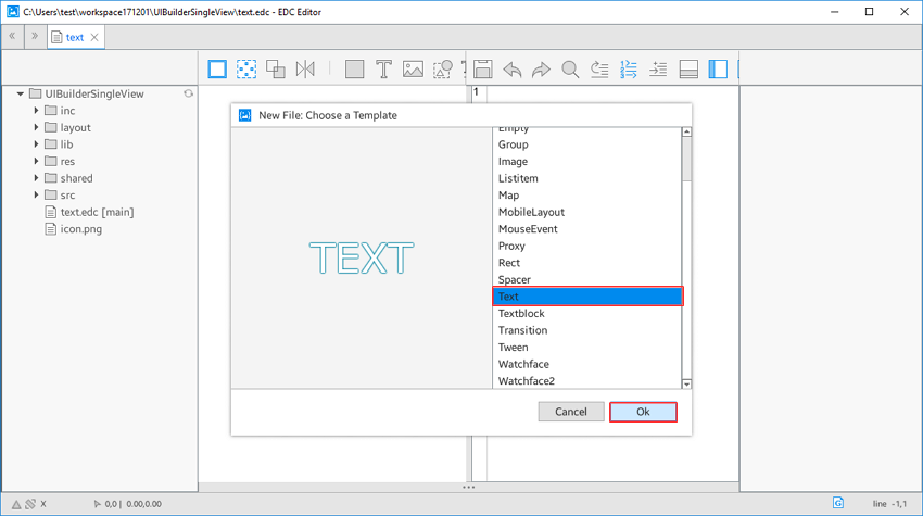 Create text template