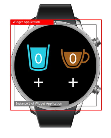 Widget application on a wearable device