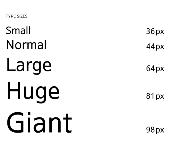 Font sizes